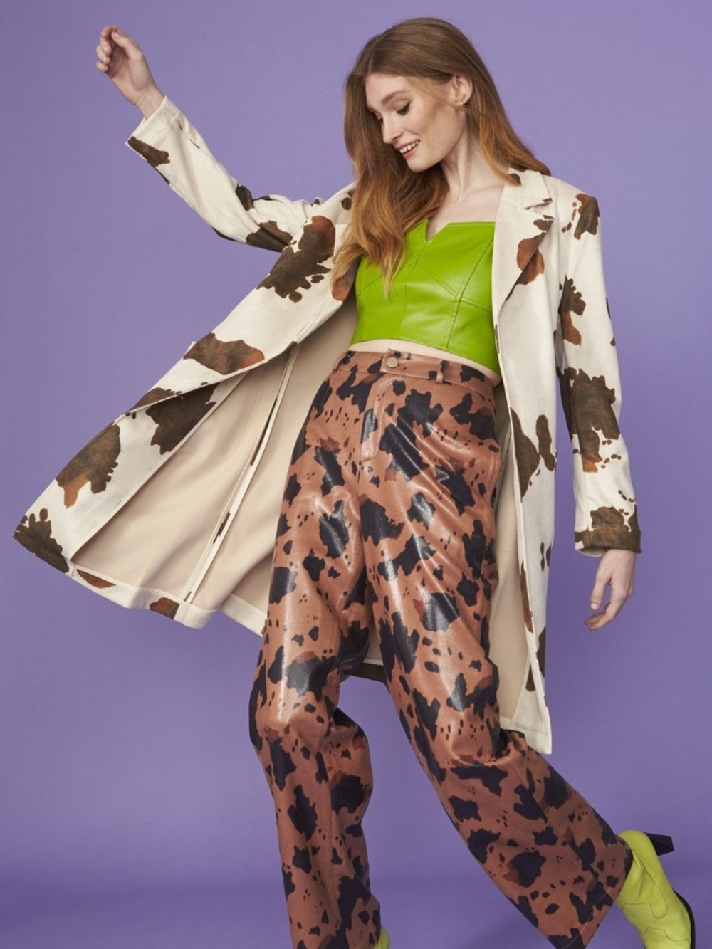 Jayley Collection Faux Suede Coat